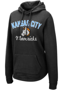 Colosseum Kansas City Mavericks Womens Black Crossover Hooded Sweatshirt