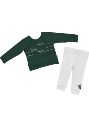 Colosseum Michigan State Spartans Infant Girls Green Crystal Ball Set Top and Bottom