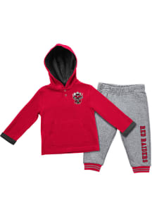 Colosseum Texas Tech Red Raiders Infant Red Poppies Set Top and Bottom
