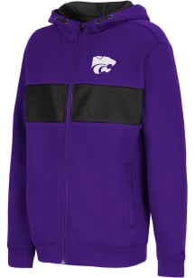 Colosseum K-State Wildcats Youth Purple Woodman Long Sleeve Full Zip Jacket