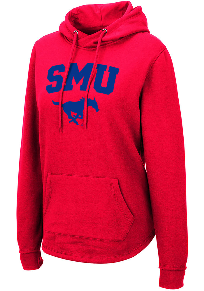 Colosseum SMU Mustangs Womens Red Crossover Hooded Sweatshirt
