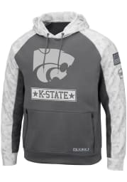Colosseum K-State Wildcats Mens Charcoal Brass Pullover Hood