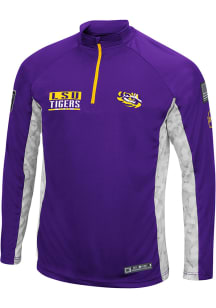Colosseum LSU Tigers Mens Purple Tactical Long Sleeve 1/4 Zip Pullover