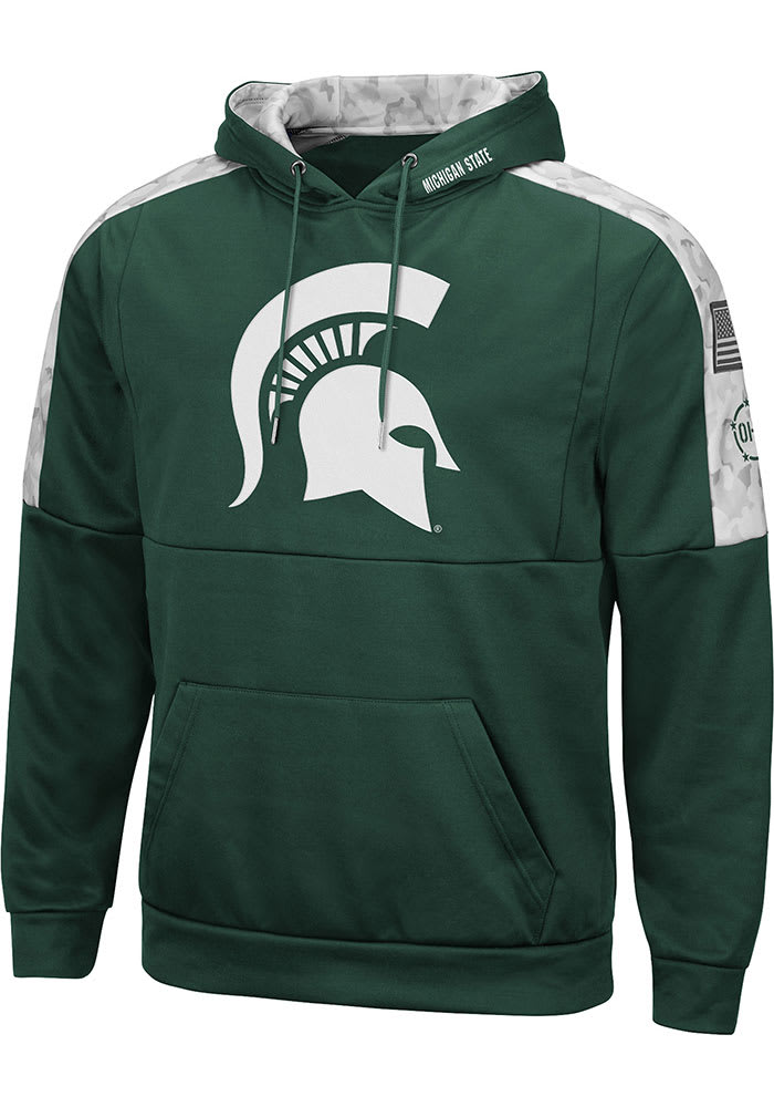 Colosseum Michigan State Spartans Mens Green Hummer Pullover Hood
