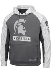 Colosseum Michigan State Spartans Mens Charcoal Brass Pullover Hood