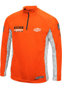Colosseum Oklahoma State Cowboys Mens Orange Tactical Long Sleeve 1/4 Zip Pullover