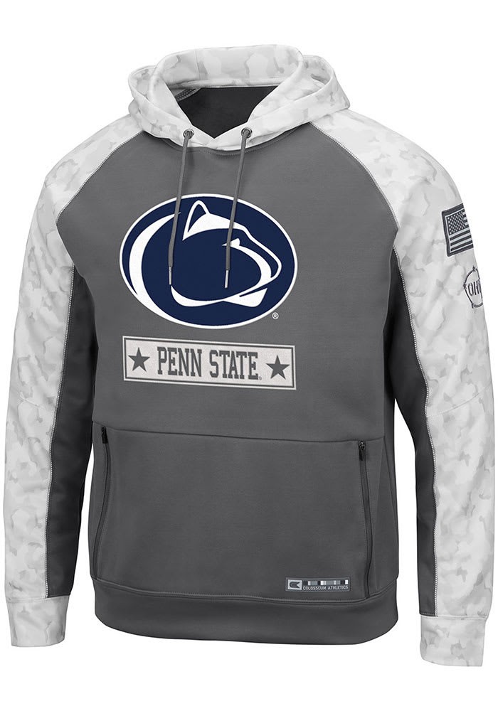 Colosseum Penn State Nittany Lions Mens Charcoal Brass Pullover Hood