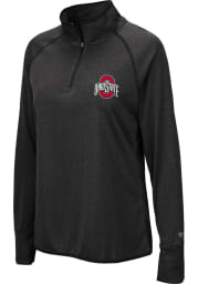 Colosseum The Ohio State University Womens Black Bailey 1/4 Zip Pullover