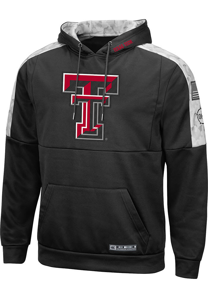 Colosseum Texas Tech Red Raiders Mens Black Hummer Pullover Hood