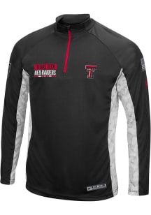 Colosseum Texas Tech Red Raiders Mens Black Tactical Long Sleeve 1/4 Zip Pullover