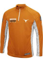 Colosseum Texas Longhorns Mens Burnt Orange Tactical Long Sleeve 1/4 Zip Pullover