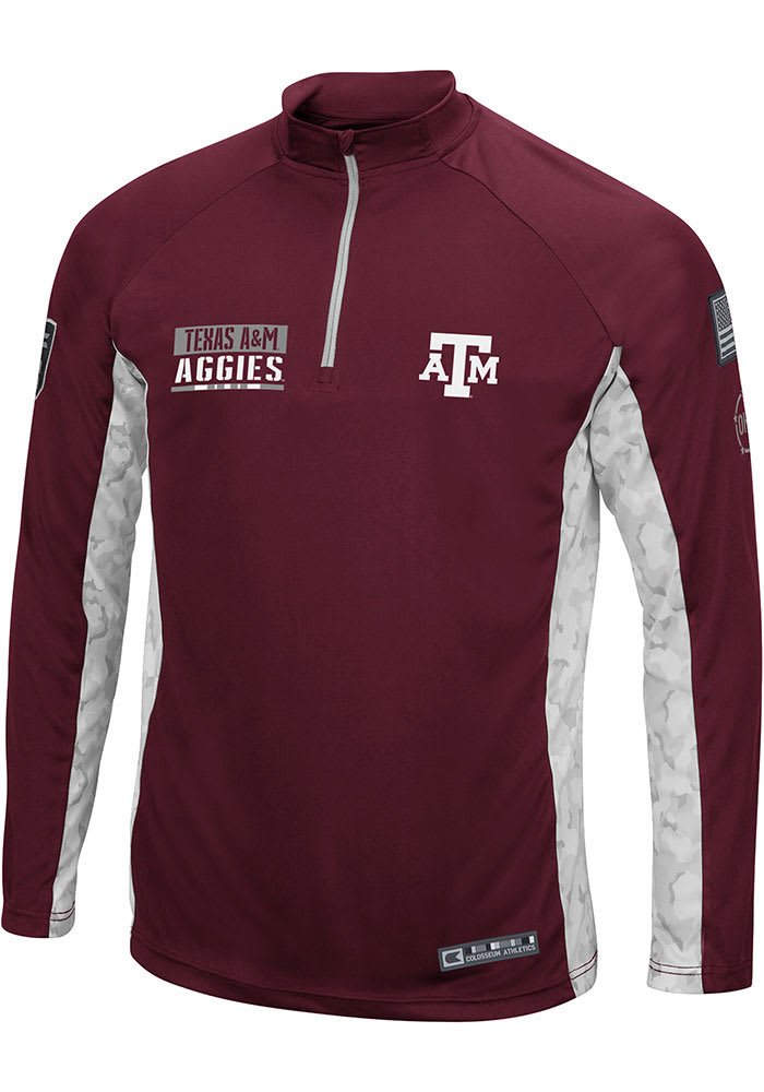 Colosseum Texas A&M Aggies Mens Maroon Tactical Long Sleeve 1/4 Zip Pullover