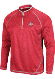 Colosseum Ohio State Buckeyes Mens Red Team Long Sleeve 1/4 Zip Pullover
