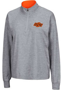 Colosseum OSU Womens Grey Oversized 1/4 Zip Pullover