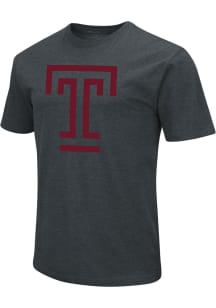 Colosseum Temple Owls Black Distressed Logo Short Sleeve T Shirt