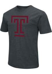Colosseum Temple Owls Black Distressed Logo Short Sleeve Fashion T Shirt