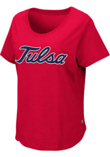 Colosseum Tulsa Golden Hurricane Womens Red Myla Short Sleeve T-Shirt