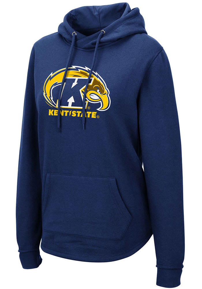 Colosseum Kent State Golden Flashes Womens Navy Blue Crossover Hooded Sweatshirt