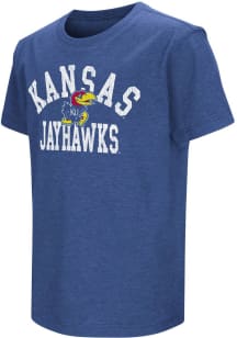 Colosseum Kansas Jayhawks Youth Blue #1 Design Short Sleeve T-Shirt
