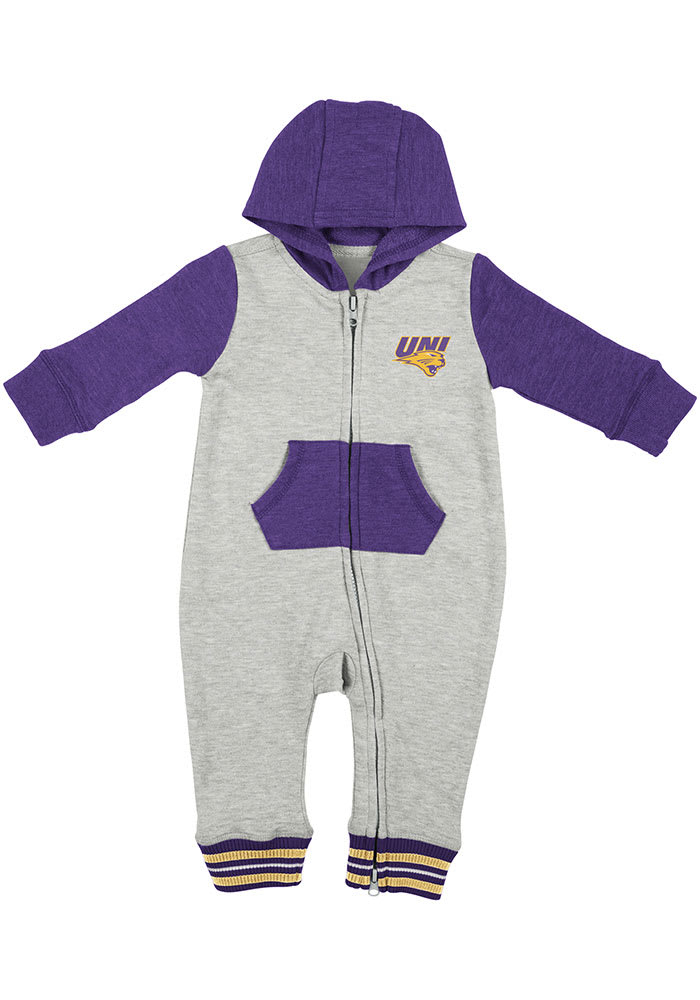 Colosseum Northern Iowa Panthers Baby Grey Axel Long Sleeve One Piece