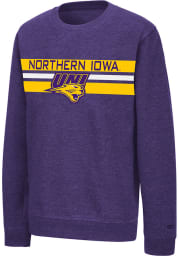 Colosseum Northern Iowa Panthers Youth Purple Pirate Long Sleeve Crew Sweatshirt