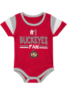 Colosseum Ohio State Buckeyes Baby Red Paradise Short Sleeve One Piece