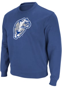 Colosseum Drake Bulldogs Mens Blue Stadium Team Logo Long Sleeve Crew Sweatshirt