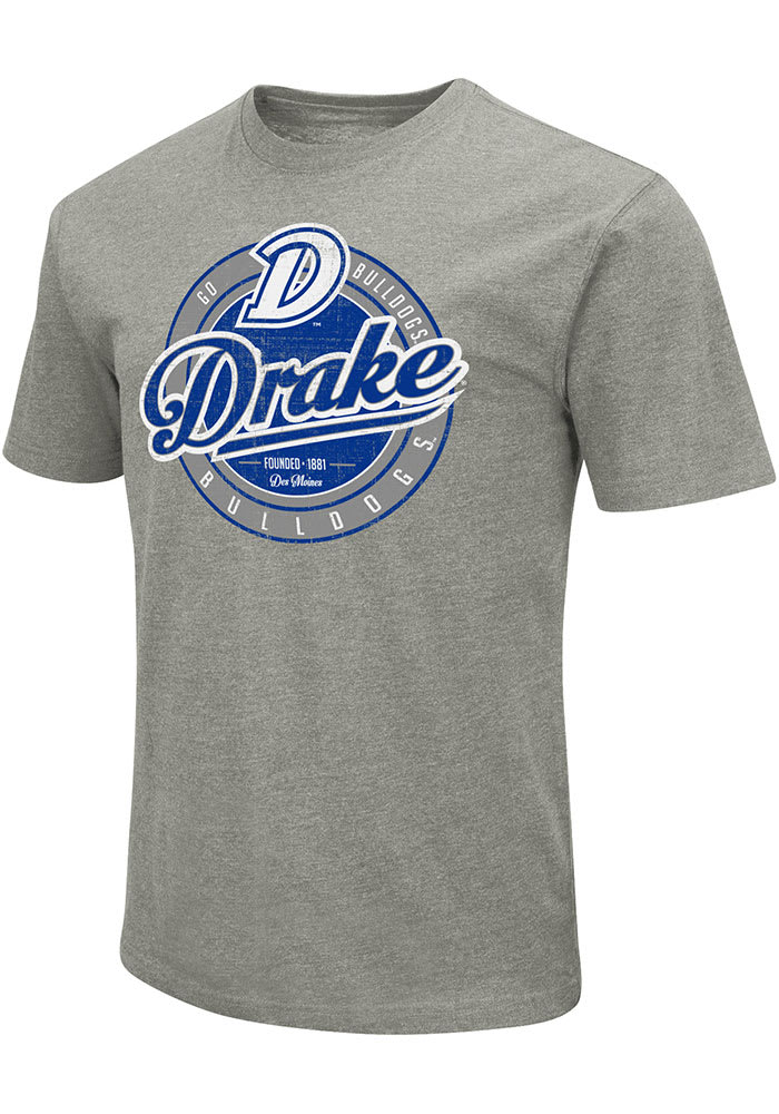 Colosseum Drake Bulldogs Grey Playbook Number One Short Sleeve T Shirt