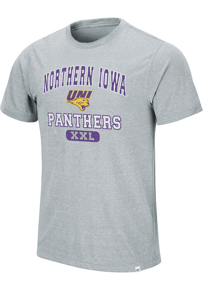 Colosseum Northern Iowa Panthers Grey Wyatt Short Sleeve T Shirt