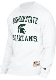 Colosseum Michigan State Spartans Mens White Authentic Number One Long Sleeve Crew Sweatshirt