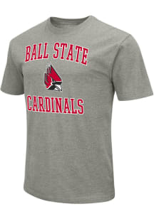 Colosseum Ball State Cardinals Grey Playbook Number One Short Sleeve T Shirt