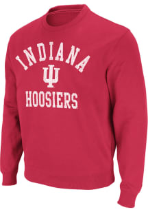 Mens Indiana Hoosiers Crimson Colosseum Stadium Number One Crew Sweatshirt