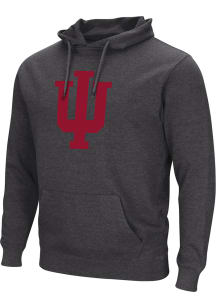 Mens Indiana Hoosiers Black Colosseum Campus Logo Hooded Sweatshirt