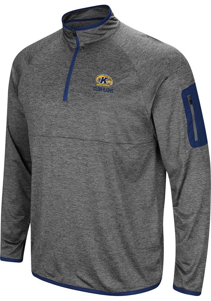 Colosseum Kent State Golden Flashes Mens Grey Indus River Long Sleeve 1/4 Zip Pullover