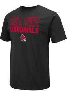 Colosseum Ball State Cardinals Black Field Flat Name Mascot Short Sleeve T Shirt