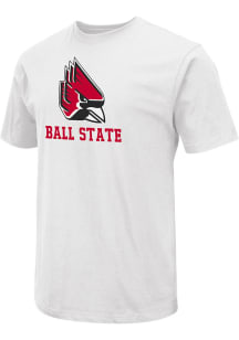 Colosseum Ball State Cardinals White Field Logo Short Sleeve T Shirt