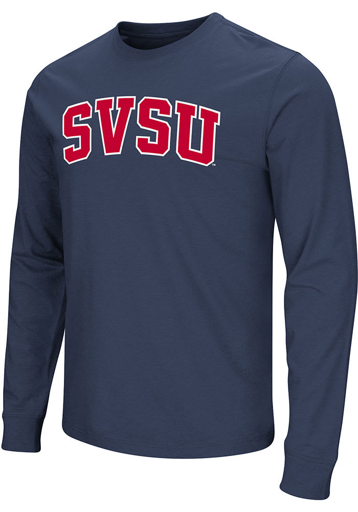 Men's Champion Navy Saginaw Valley State Cardinals Jersey Long Sleeve T- Shirt