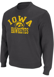 Colosseum Iowa Hawkeyes Mens Black Stadium Number One Long Sleeve Crew Sweatshirt