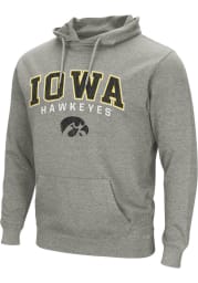 Colosseum Iowa Hawkeyes Mens Grey Campus Arch Mascot Long Sleeve Hoodie