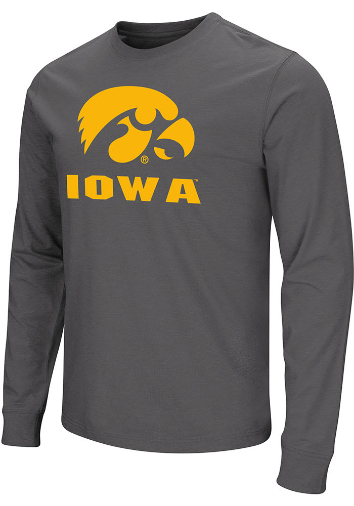 Colosseum Iowa Hawkeyes Charcoal Playbook Name Drop Long Sleeve T Shirt