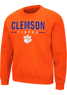 Colosseum Clemson Tigers Mens Orange Time Machine Long Sleeve Crew Sweatshirt