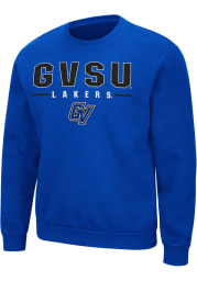 Colosseum Grand Valley State Lakers Mens Blue Time Machine Long Sleeve Crew Sweatshirt