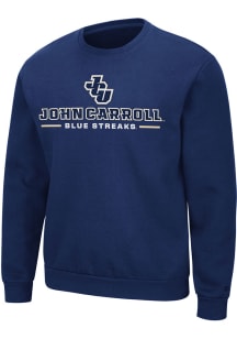 Colosseum John Carroll Blue Streaks Mens Navy Blue Time Machine Long Sleeve Crew Sweatshirt