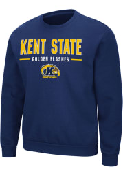 Colosseum Kent State Golden Flashes Mens Navy Blue Time Machine Long Sleeve Crew Sweatshirt