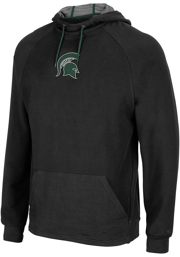 Colosseum Michigan State Spartans Mens Black Interview Pullover Hood