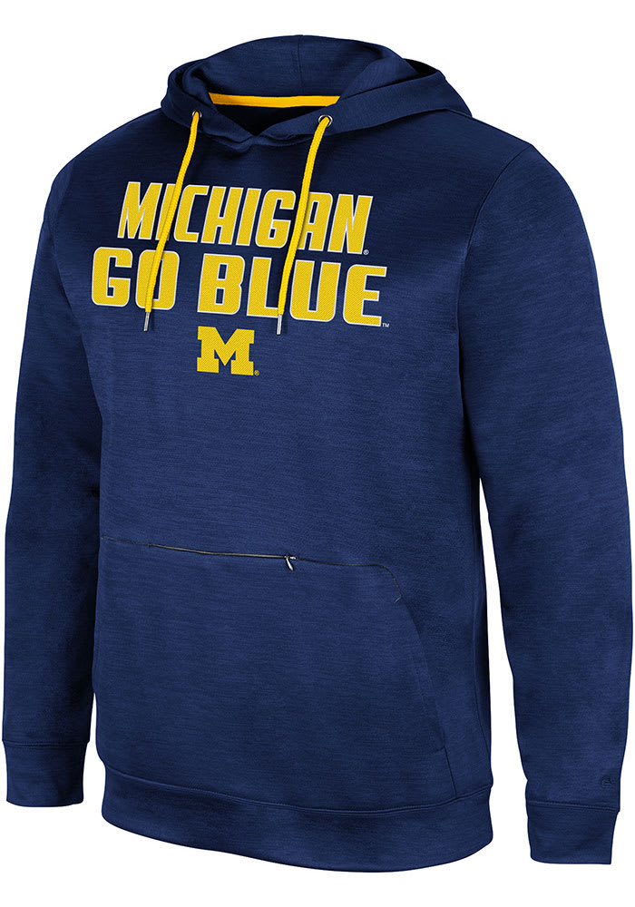 Colosseum Michigan Wolverines Mens Navy Blue The Goat Pullover Hood