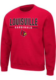 Colosseum Louisville Cardinals Mens Red Time Machine Long Sleeve Crew Sweatshirt