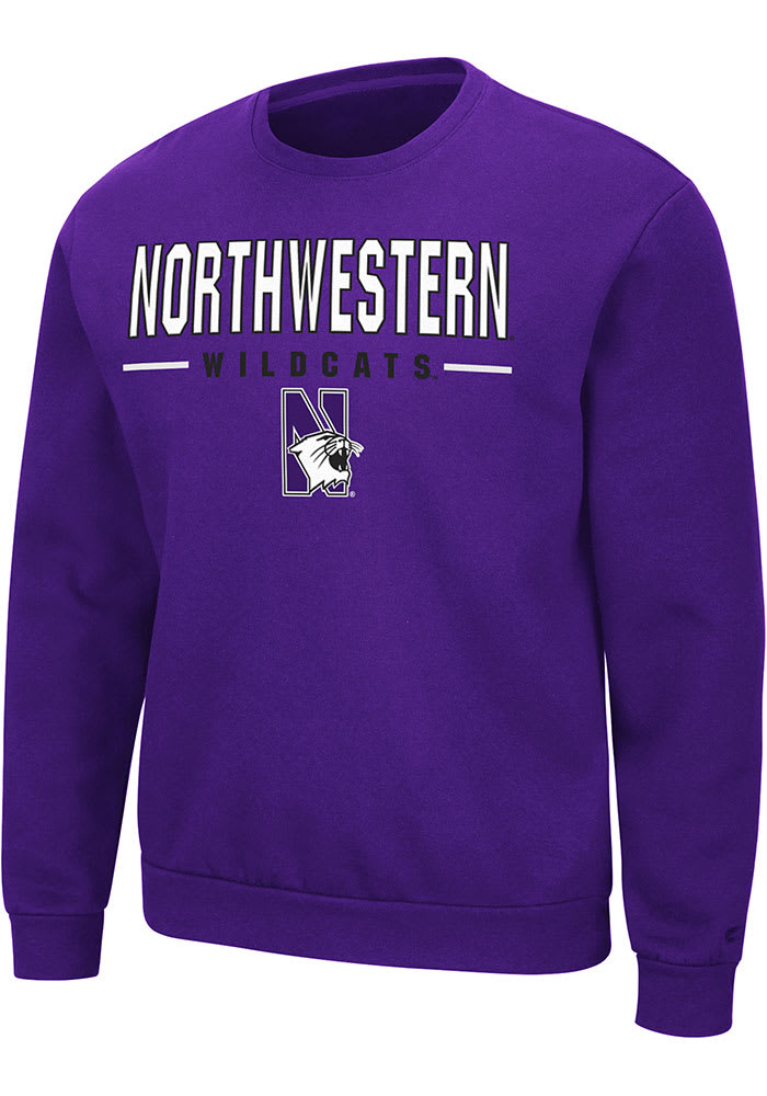 Colosseum Northwestern Wildcats Mens Purple Time Machine Long Sleeve Crew Sweatshirt
