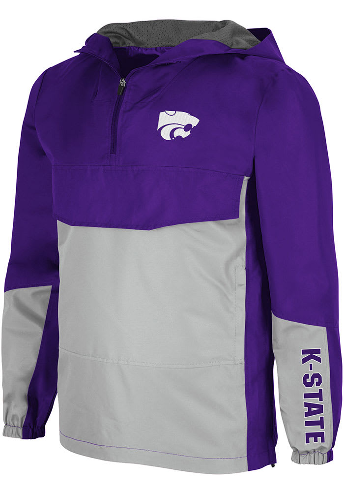 Colosseum K-State Wildcats Mens Purple Freeway Theory Anorak Light Weight Jacket