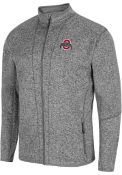 Colosseum Ohio State Buckeyes Mens Charcoal Derek Knit Fleece Medium Weight Jacket